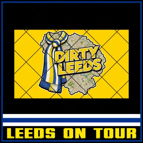 Dirty Leeds Map & Scarf 10x6cm Stickers