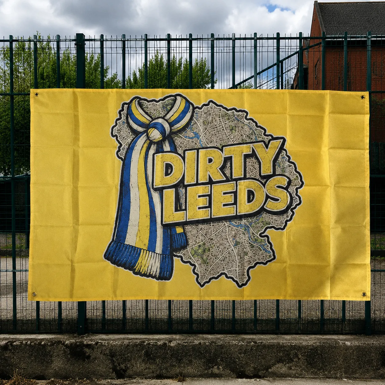 Dirty Leeds Map & Scarf 5x3ft Flag