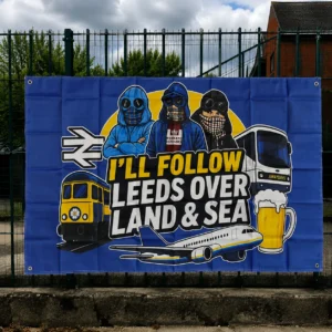 Leeds Over Land & Sea Flag I'll Follow Leeds Over Land & Sea 5x3ft Flag